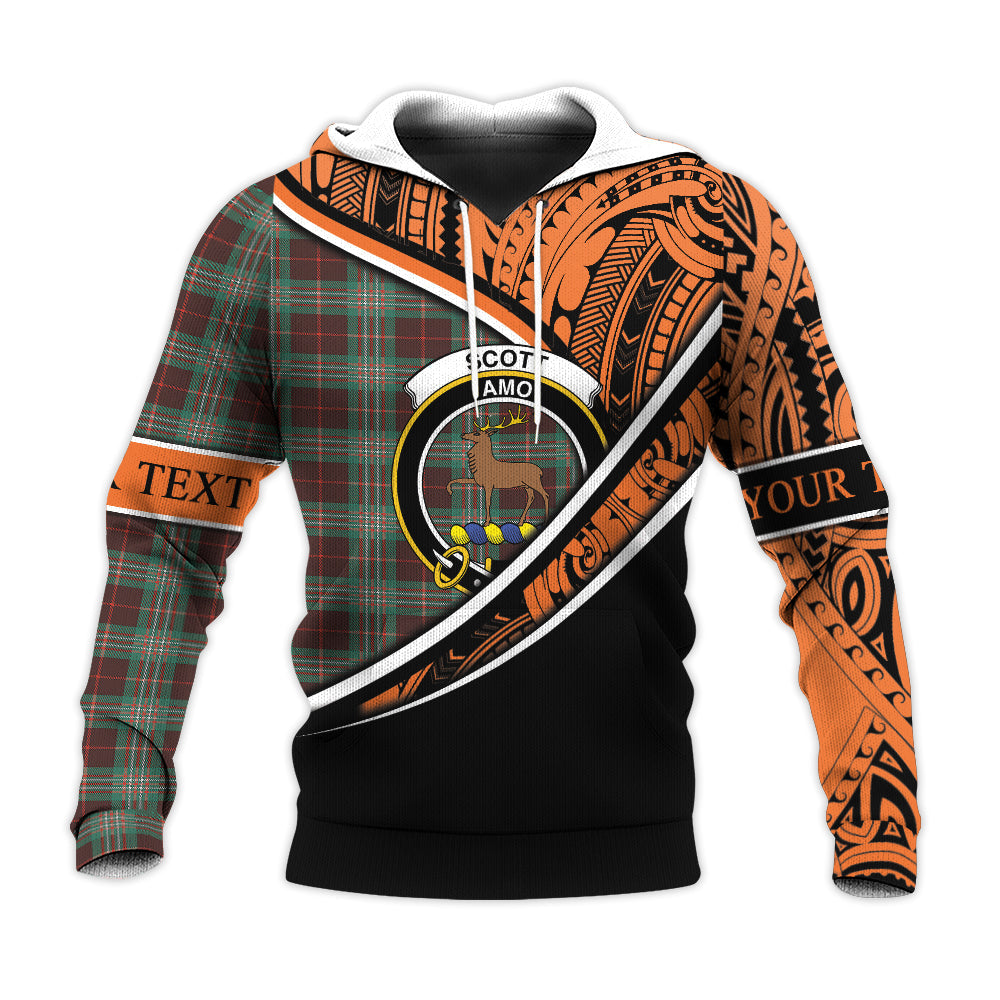 Printivon Scott Brown Ancient Knitted Hoodie Pattern Polynesian Custom Text