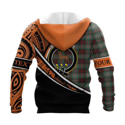 Printivon Scott Brown Ancient Knitted Hoodie Pattern Polynesian Custom Text