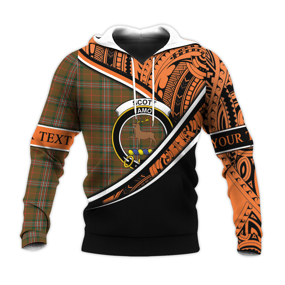 Printivon Scott Brown Modern Knitted Hoodie Pattern Polynesian Custom Text