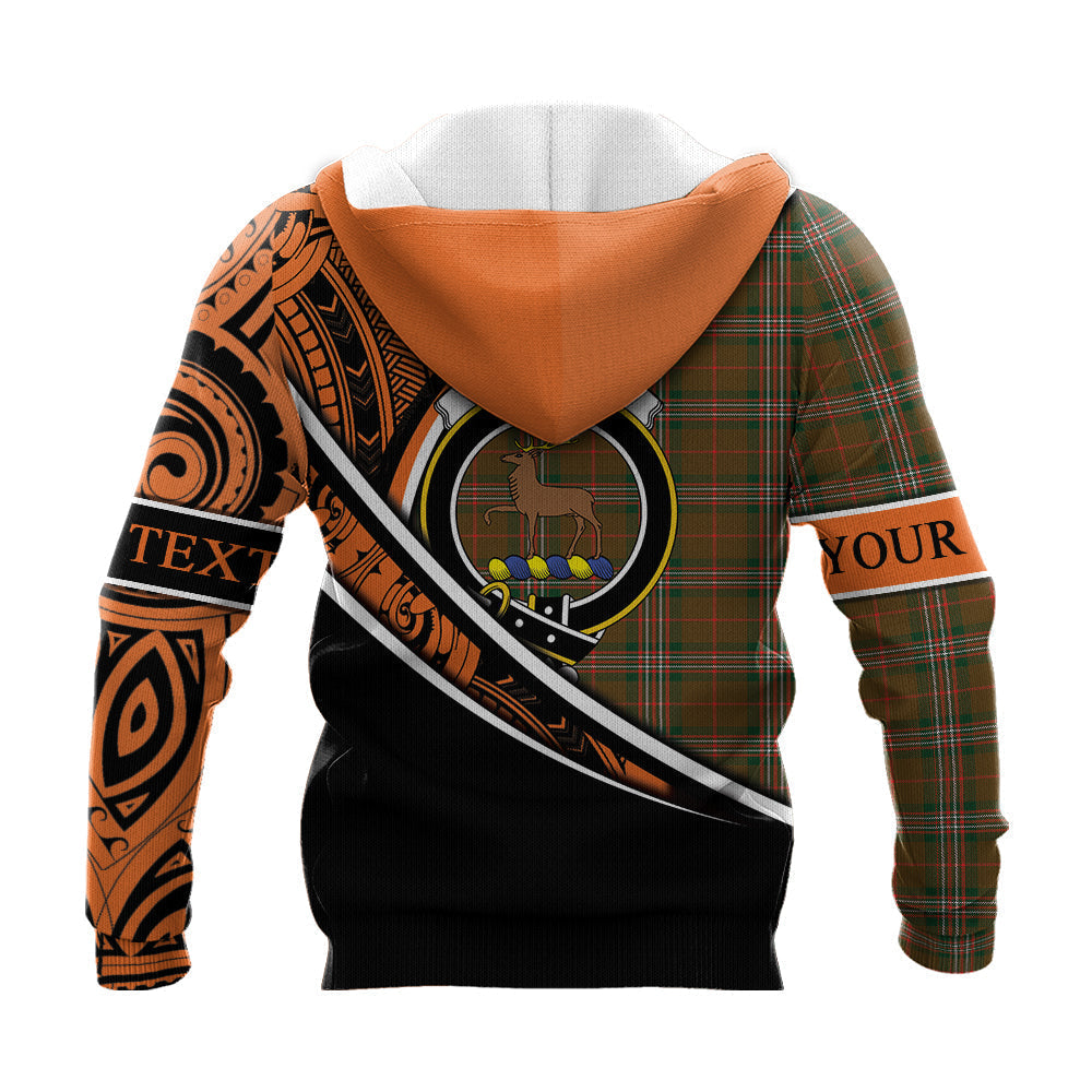 Printivon Scott Brown Modern Knitted Hoodie Pattern Polynesian Custom Text