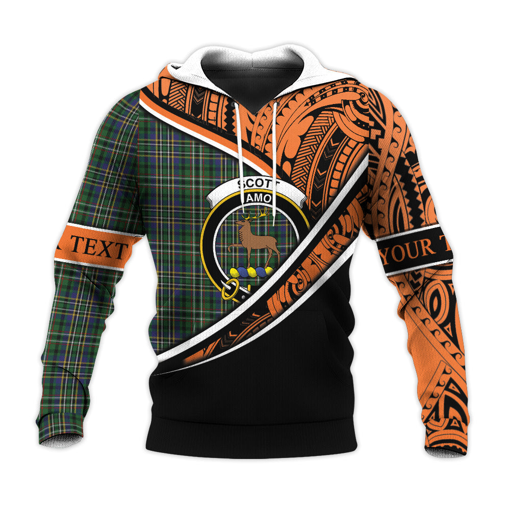 Printivon Scott Green 01 Knitted Hoodie Pattern Polynesian Custom Text