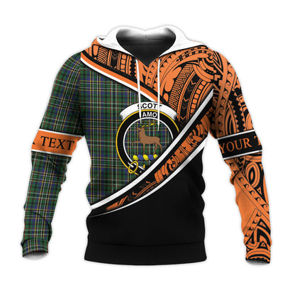 Printivon Scott Green 01 Knitted Hoodie Pattern Polynesian Custom Text