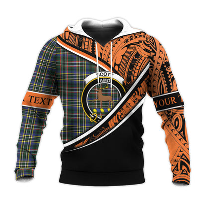 Printivon Scott Green Modern Knitted Hoodie Pattern Polynesian Custom Text