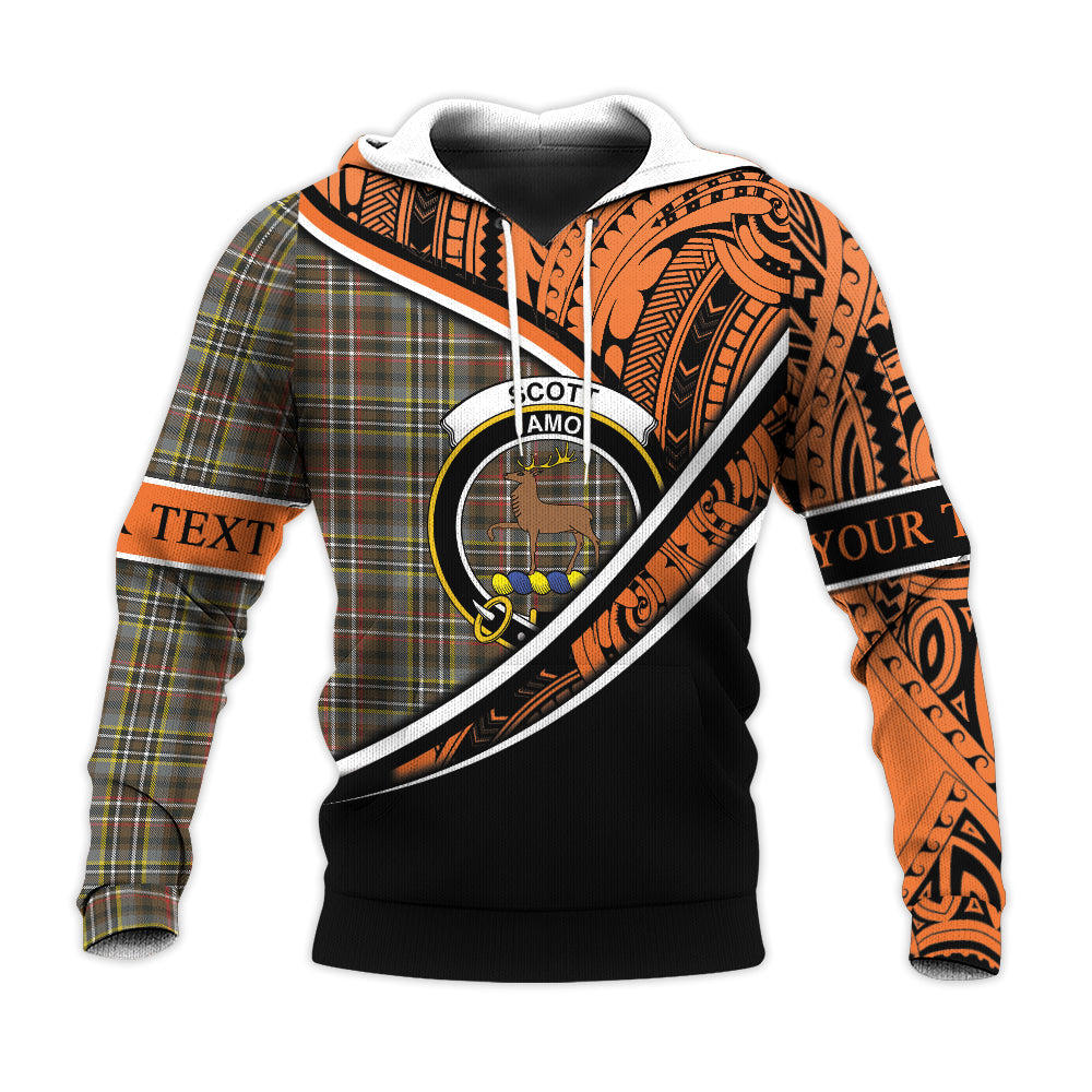 Printivon Scott Green Weathered Knitted Hoodie Pattern Polynesian Custom Text