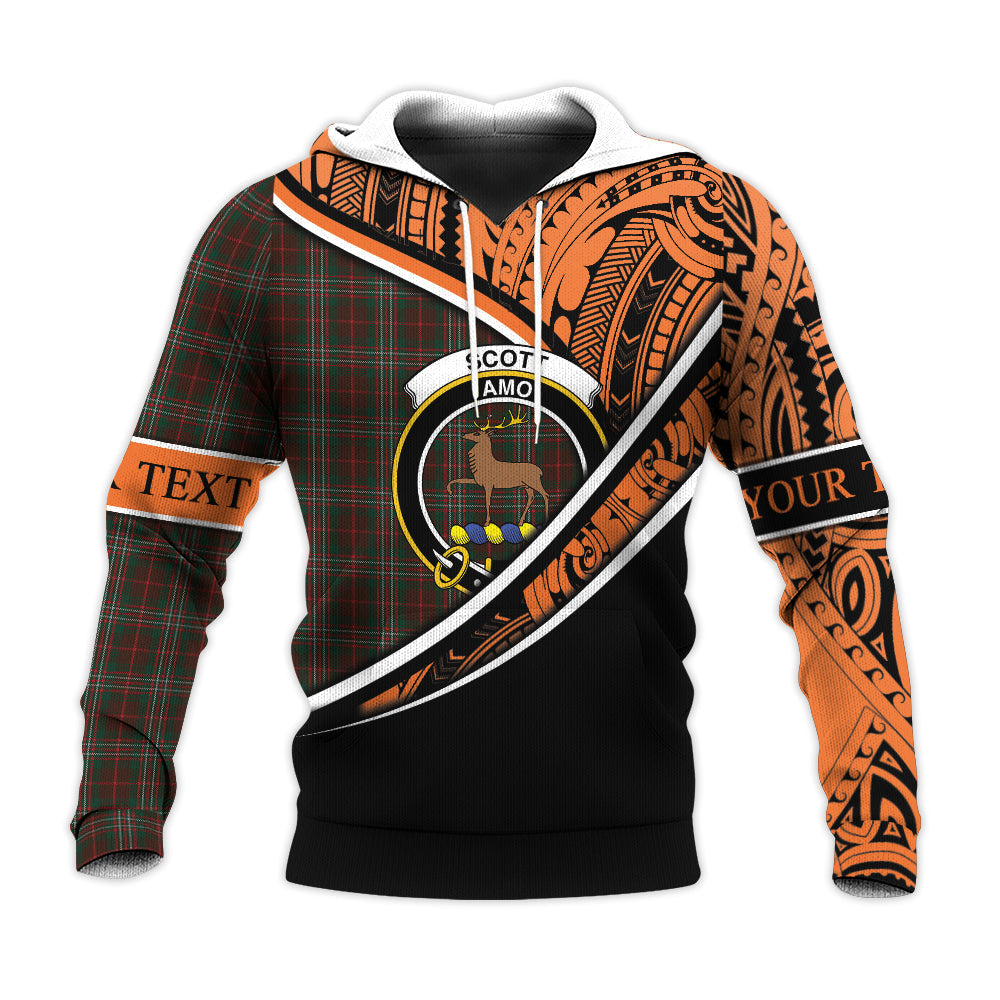 Printivon Scott Hunting 01 Knitted Hoodie Pattern Polynesian Custom Text