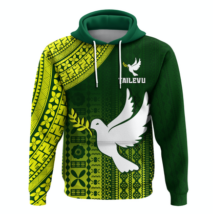 (MAGGIE) Tailevu Rugby Fiji Hoodie Go Green
