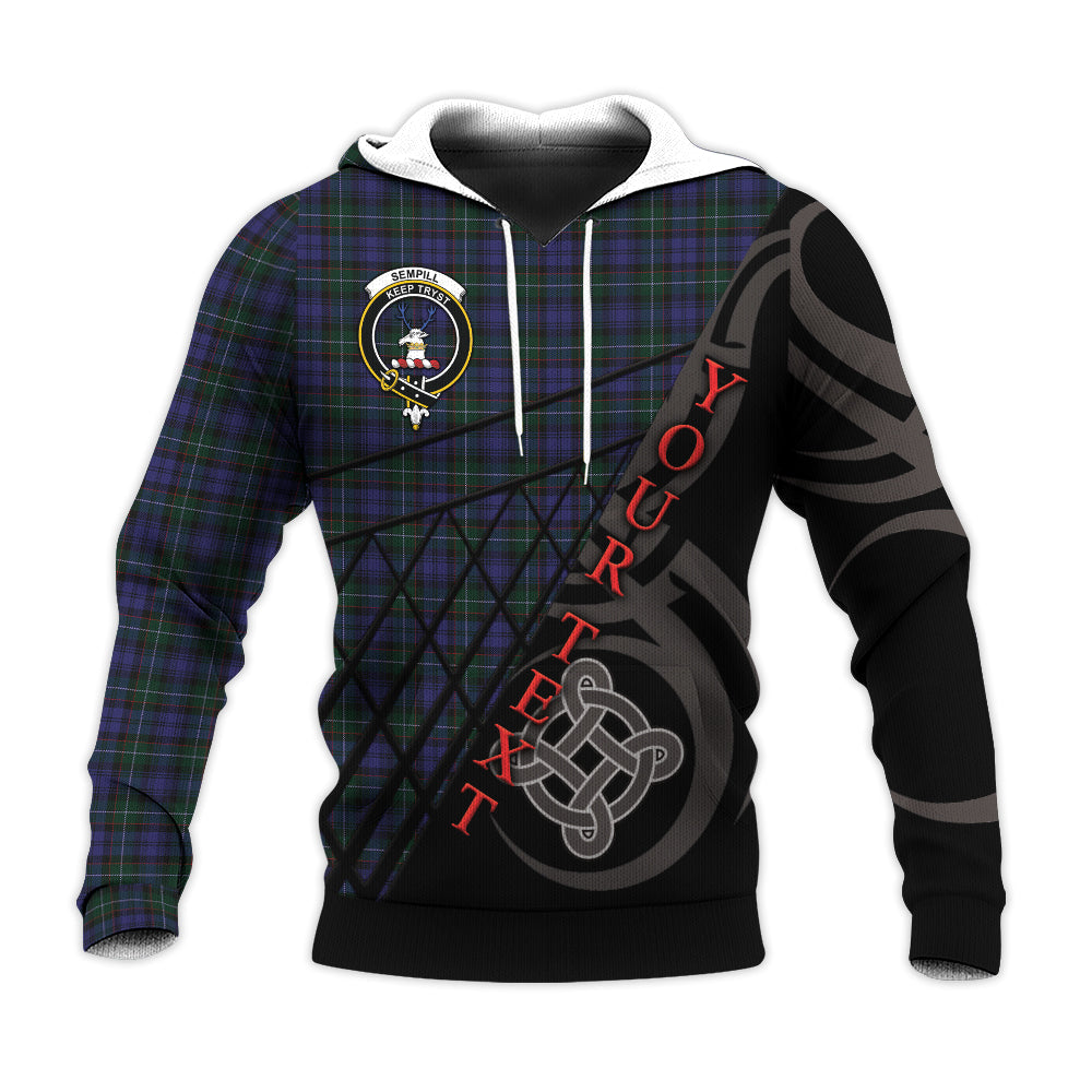 Printivon Sempill Knitted Hoodie Pattern Celtic Custom Text