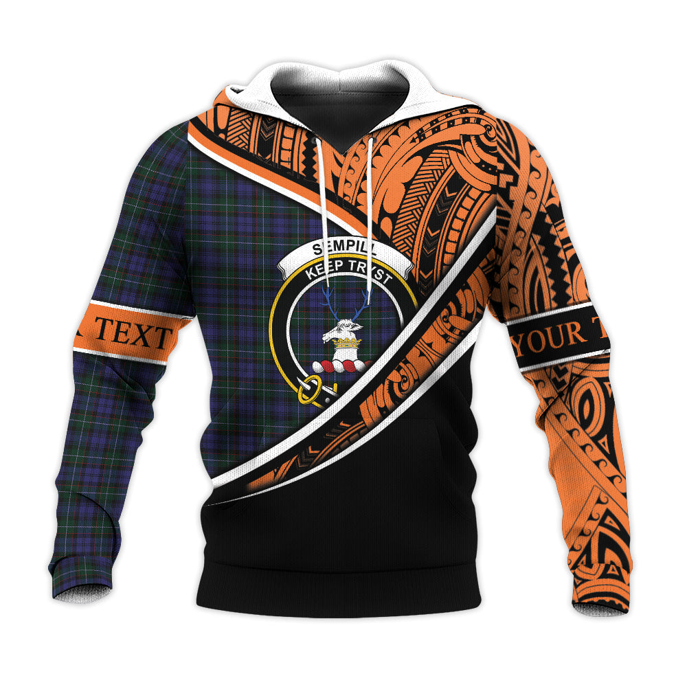 Printivon Sempill Knitted Hoodie Pattern Polynesian Custom Text