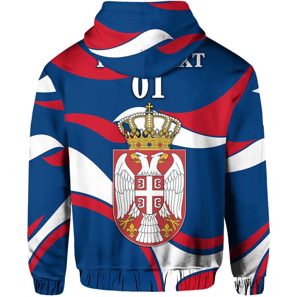 Custom Serbia Hoodie Sporty Style
