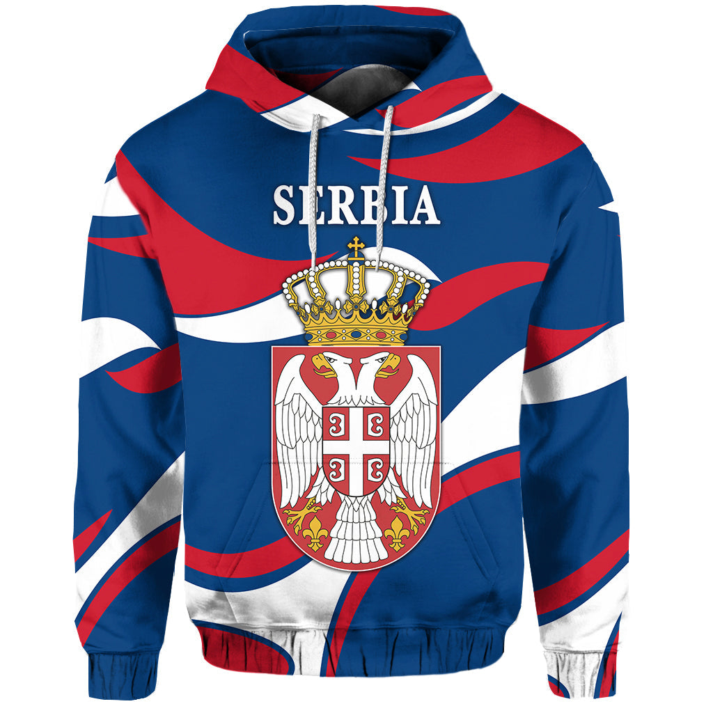 Custom Serbia Hoodie Sporty Style
