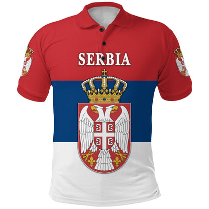 Serbia Polo Shirt Srbija Flag Style