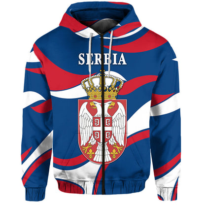 Serbia Zip Hoodie Sporty Style