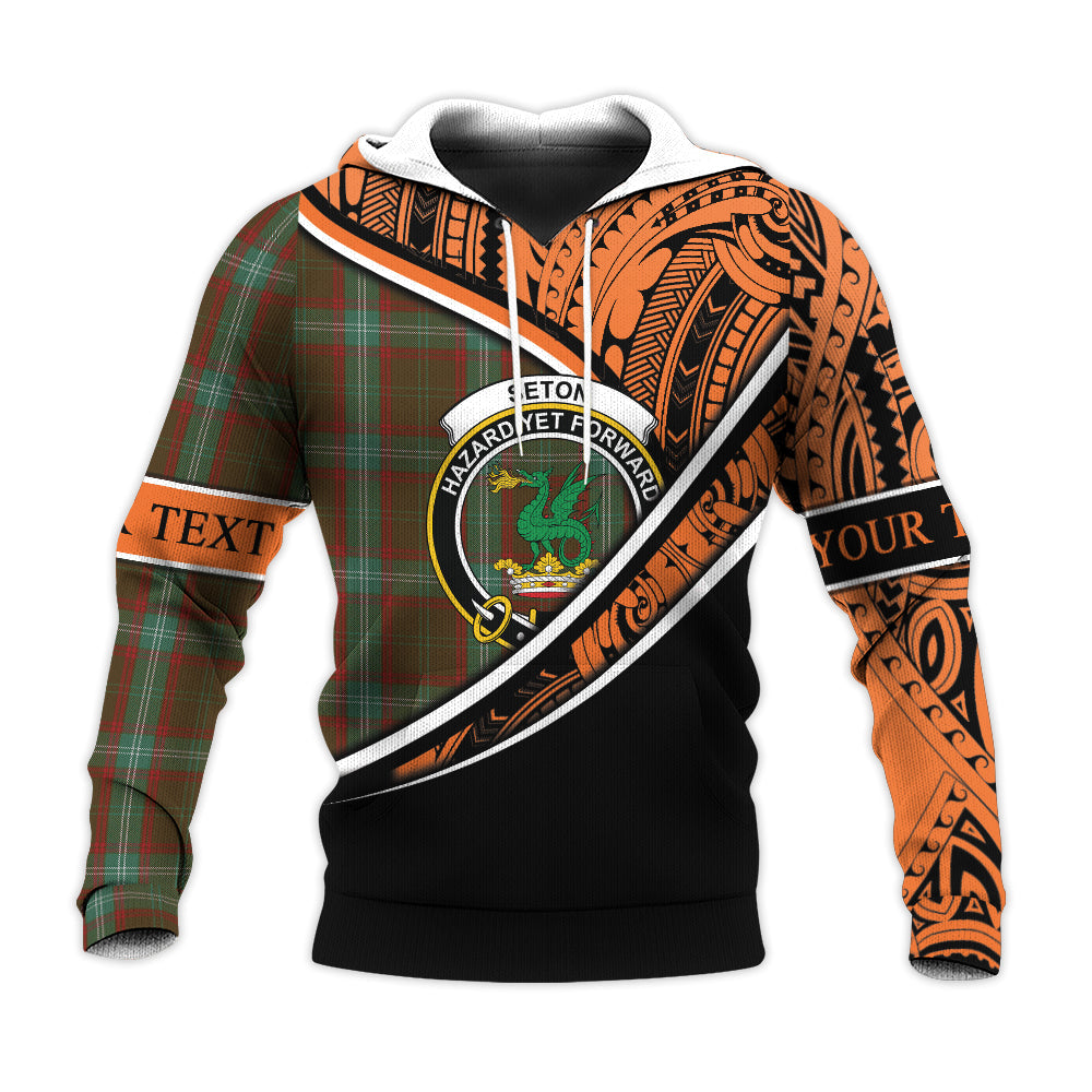 Printivon Seton Hunting Knitted Hoodie Pattern Polynesian Custom Text