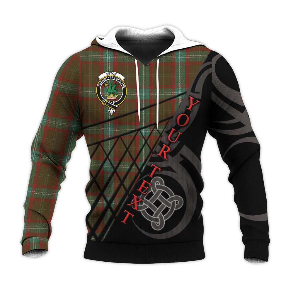 Printivon Seton Hunting Knitted Hoodie Pattern Celtic Custom Text