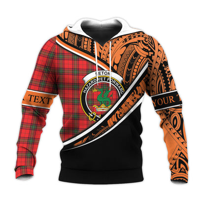 Printivon Seton Modern Knitted Hoodie Pattern Polynesian Custom Text