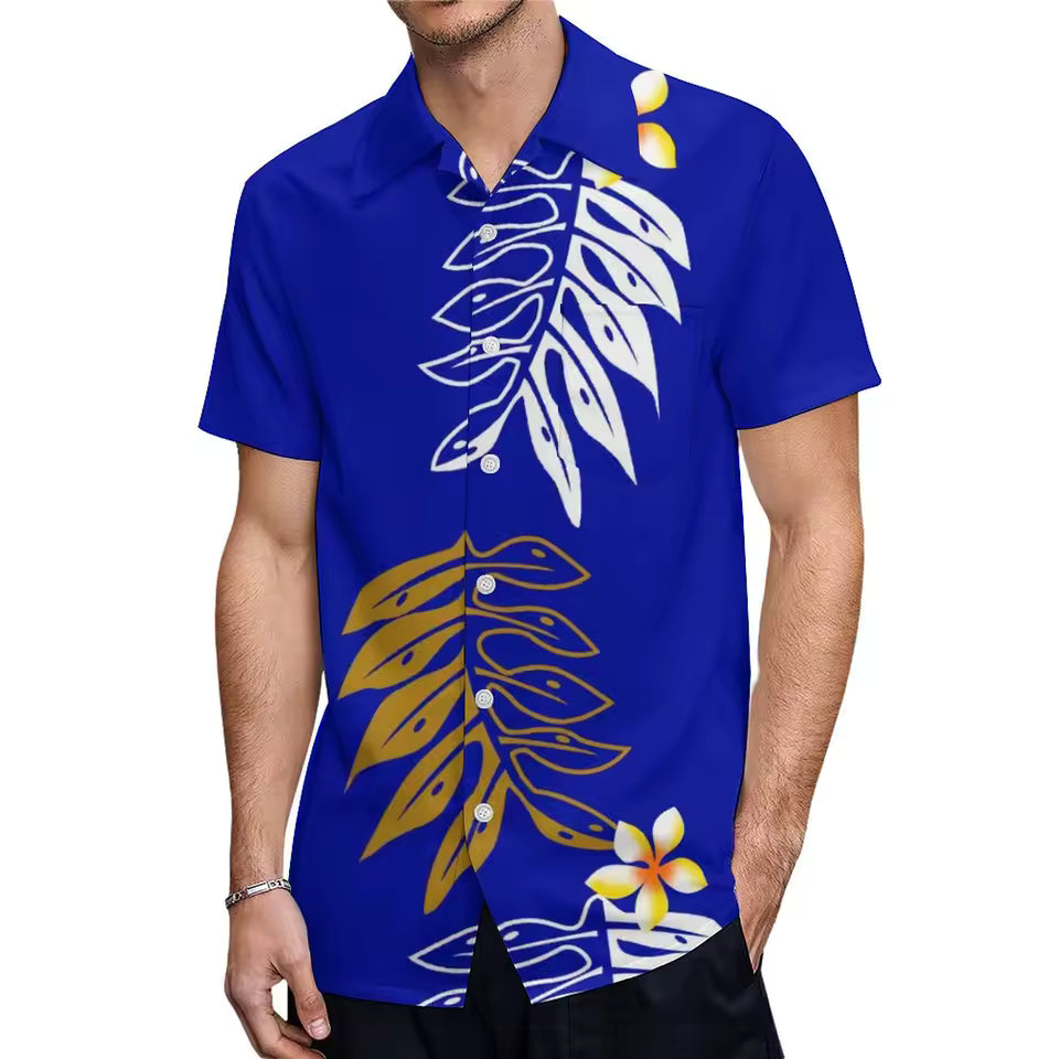 Polynesian Matching Outfit For Couple With Stylish Couple's Suit Samoan Women'S Short-Sleeved Dress Party Tuxedo Men's Aloha Shirt