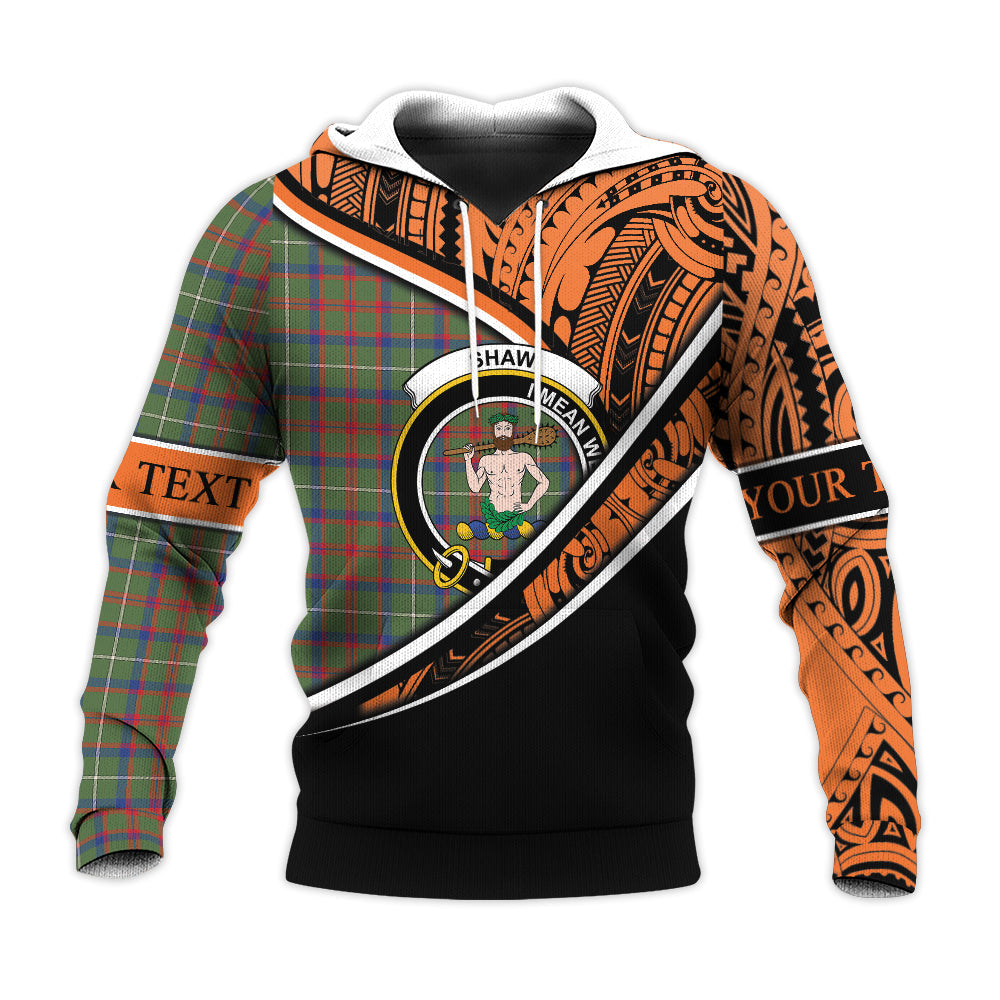 Printivon Shaw Green Modern Knitted Hoodie Pattern Polynesian Custom Text