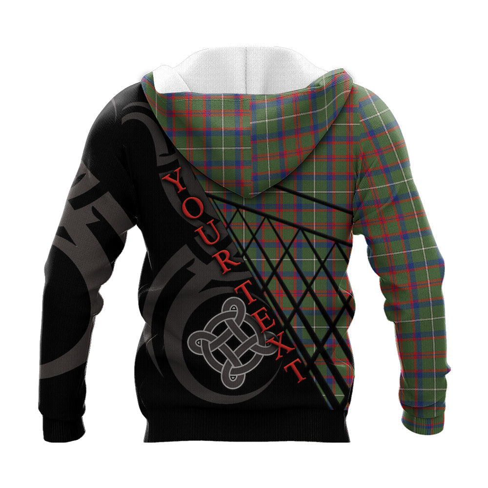 Printivon Shaw Green Modern Knitted Hoodie Pattern Celtic Custom Text