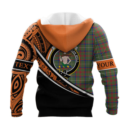 Printivon Shaw Green Modern Knitted Hoodie Pattern Polynesian Custom Text