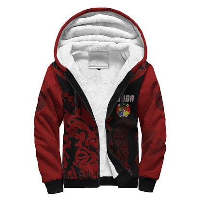 Tonga Personalised Sherpa Hoodie Emancipation Day Lion Style Black