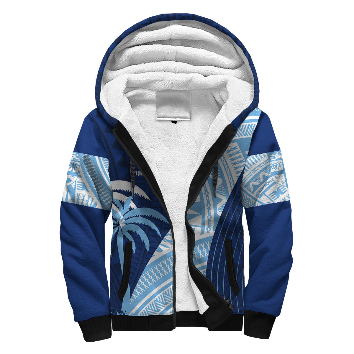 Personalised Fiji Sevens Sherpa Hoodie Kaiviti Kesakesa