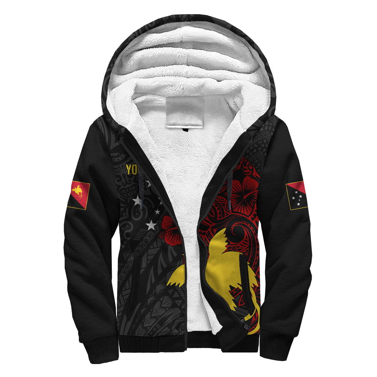 Personalised Papua New Guinea 47th Independence Sherpa Hoodie Tribal Turtle