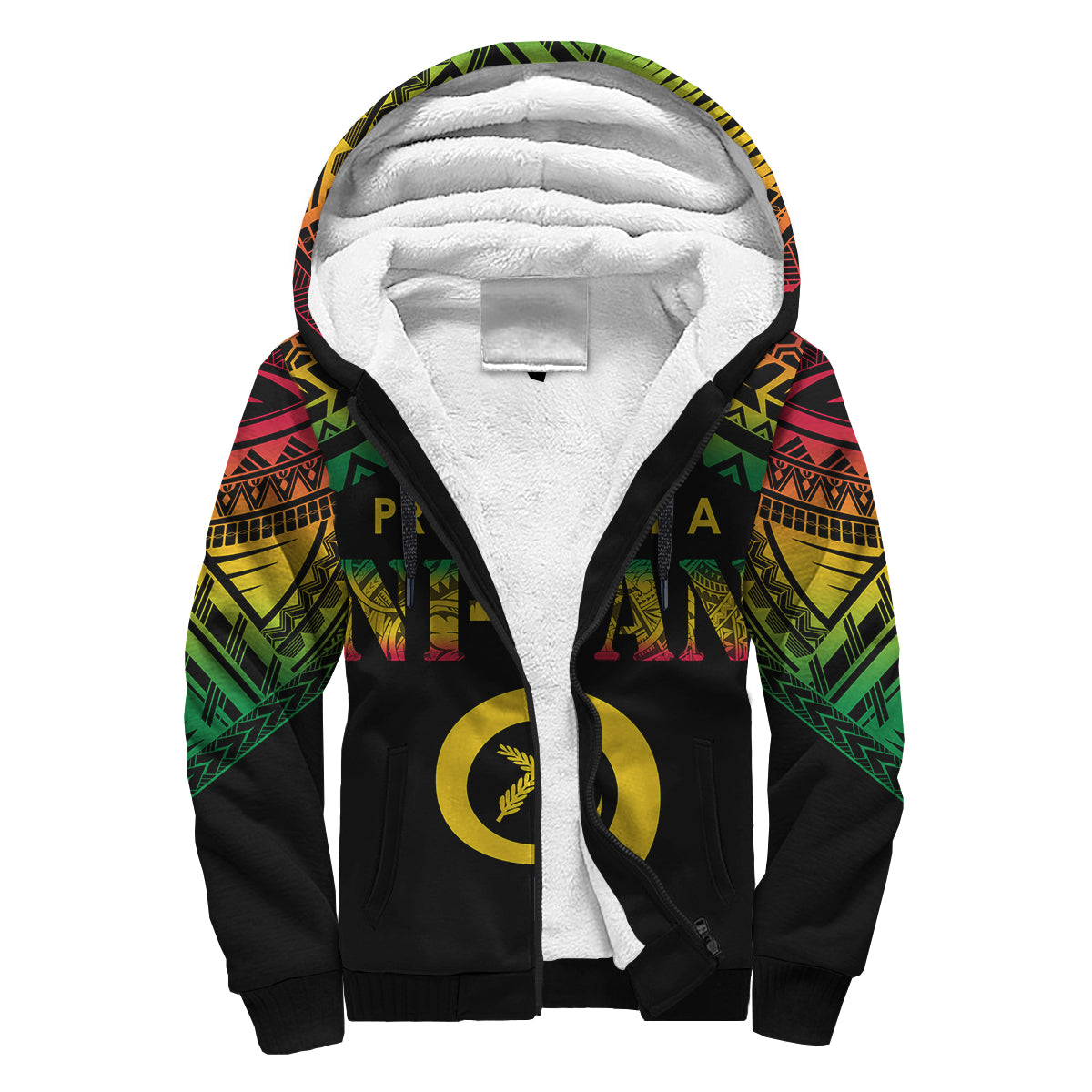 Vanuatu Proud To Be A Ni Van Polynesian Pattern Sherpa Hoodie