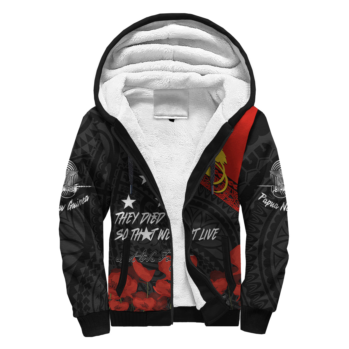 Papua New Guinea Sherpa Hoodie PNG Remembrance Day