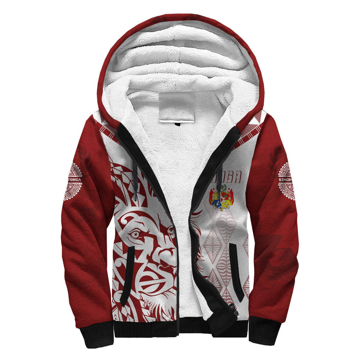 Tonga Personalised Sherpa Hoodie Emancipation Day Lion Style