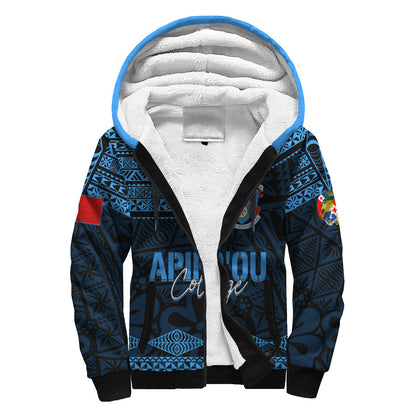 Personalised Tonga Apifo'ou College Sherpa Hoodie Viva AFC Black