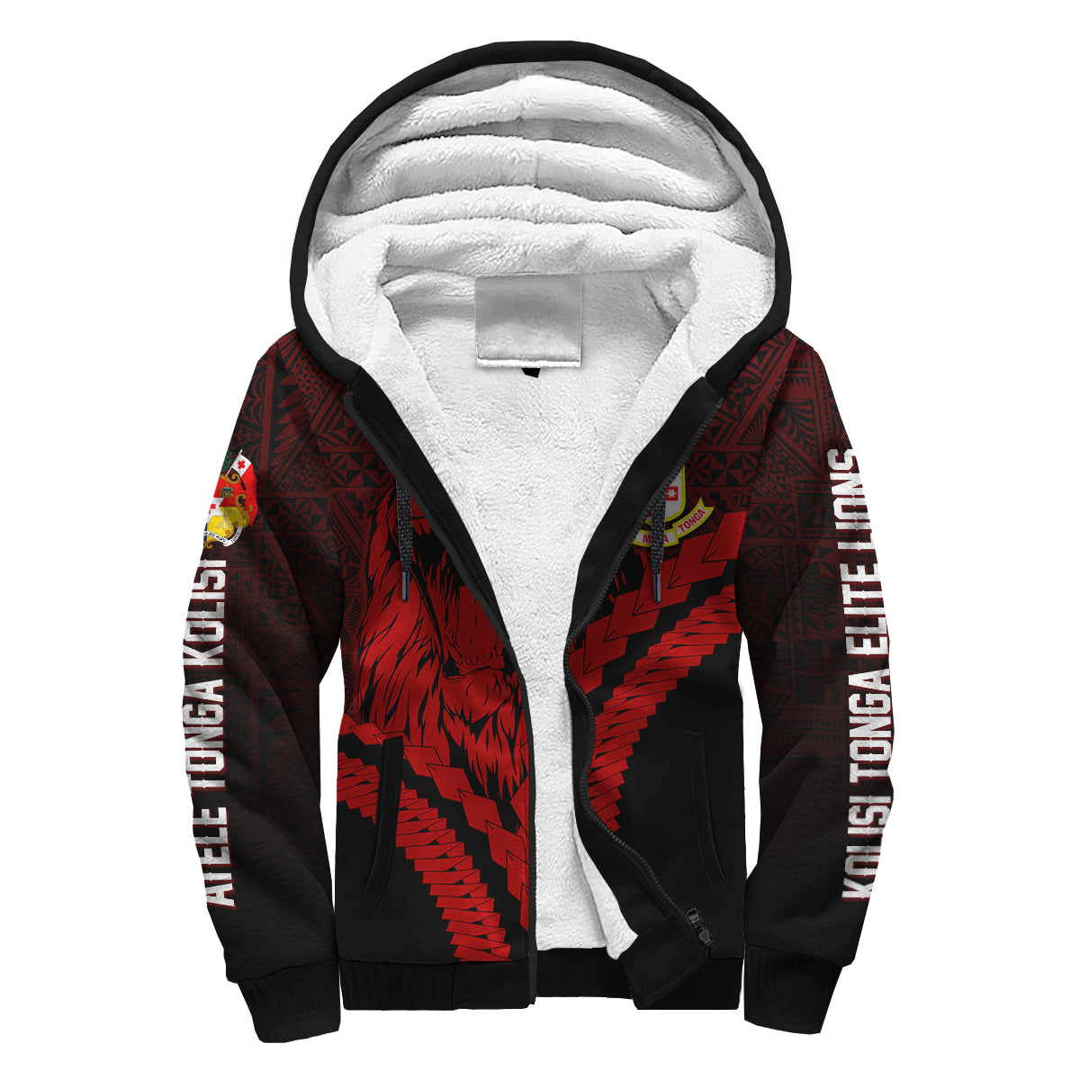 Kolisi Tonga 'Atele Personalised Sherpa Hoodie Roaring Lion