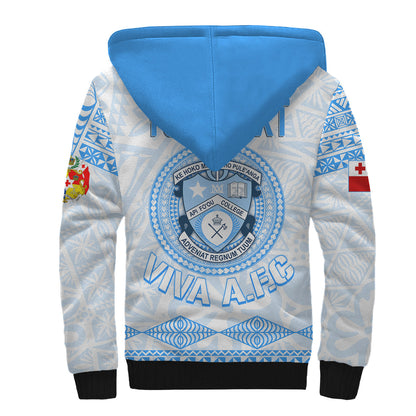 Personalised Tonga Apifo'ou College Sherpa Hoodie Viva AFC White
