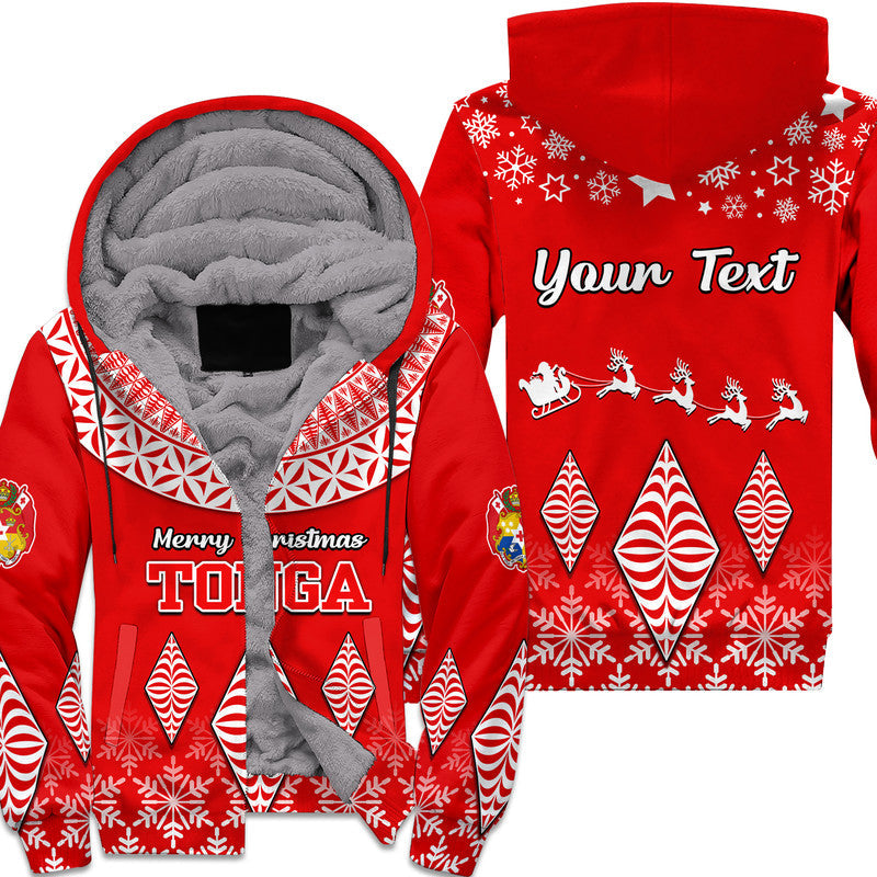 (Custom Personalised) Tonga Kupesi Ngatu Merry Christmas Sherpa Hoodie