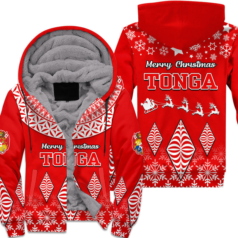 Tonga Kupesi Ngatu Merry Christmas Sherpa Hoodie