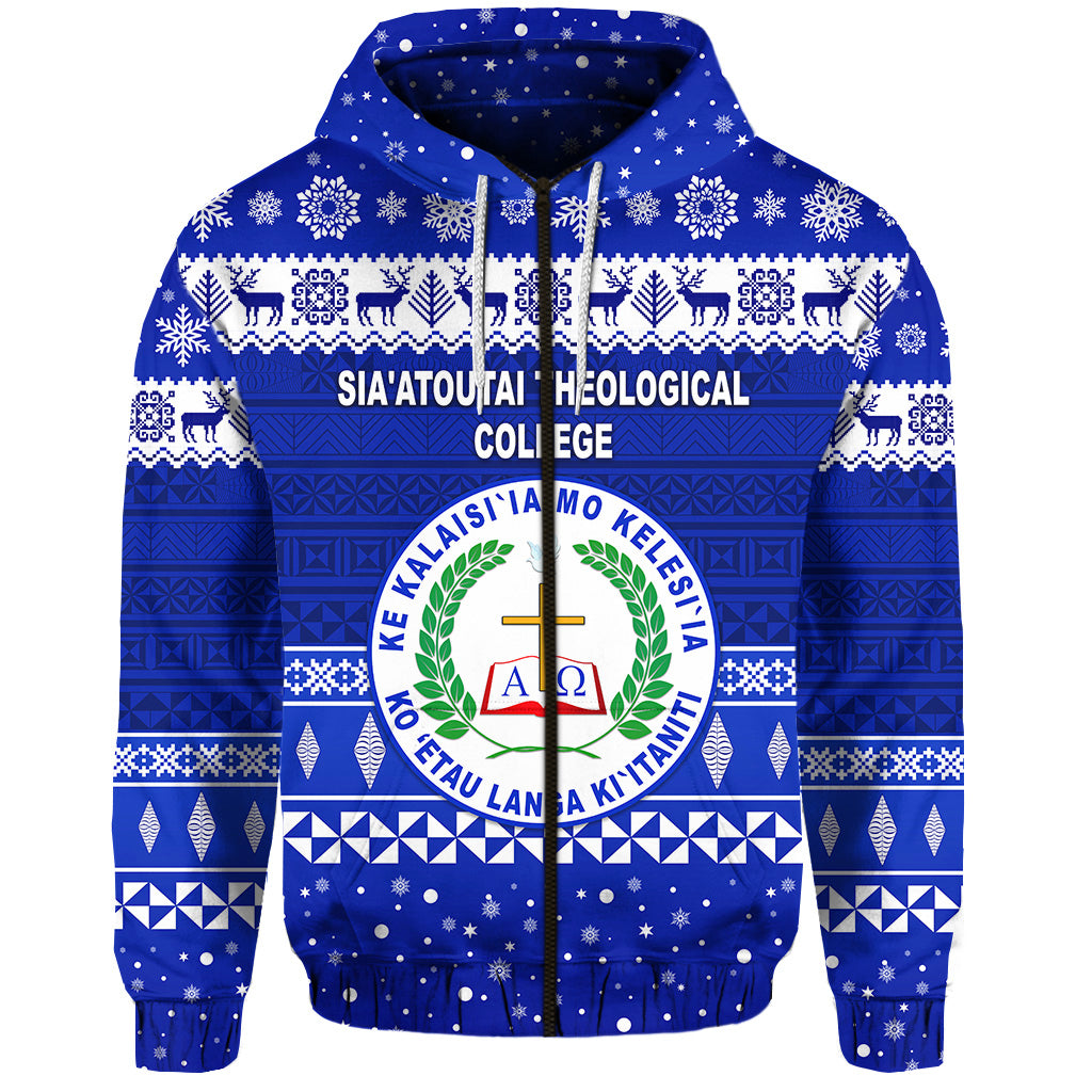 Sia'atoutai Theological College Christmas Zip Hoodie Simple Style