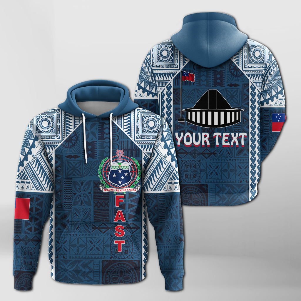 Custom Text F.A.S.T Samoa Mix Tapa Pattern Simple Style Hoodie