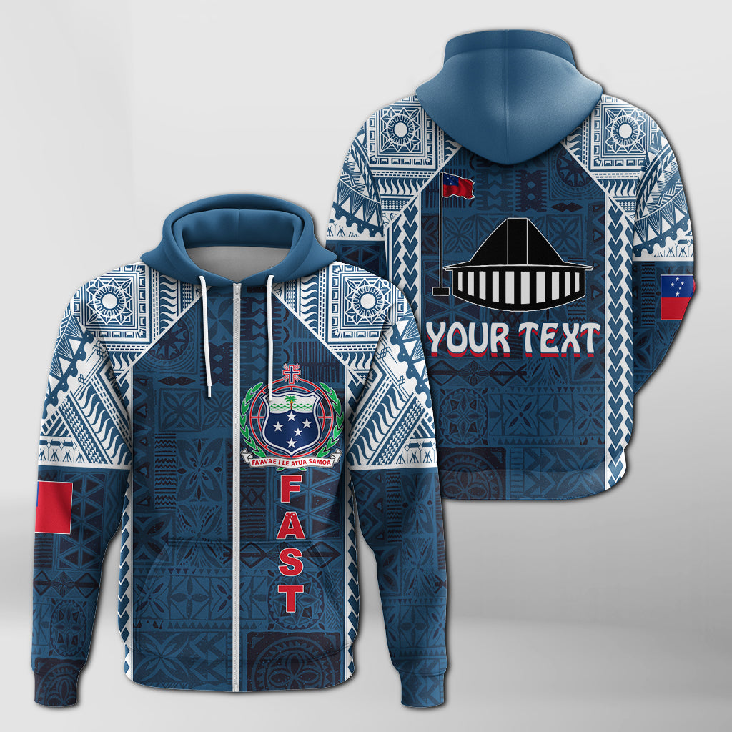 (Customize Personalize) F.A.S.T Samoa Mix Tapa Pattern Simple Style Zip Up Hoodie