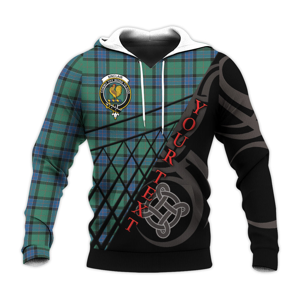 Printivon Sinclair Hunting Ancient Knitted Hoodie Pattern Celtic Custom Text
