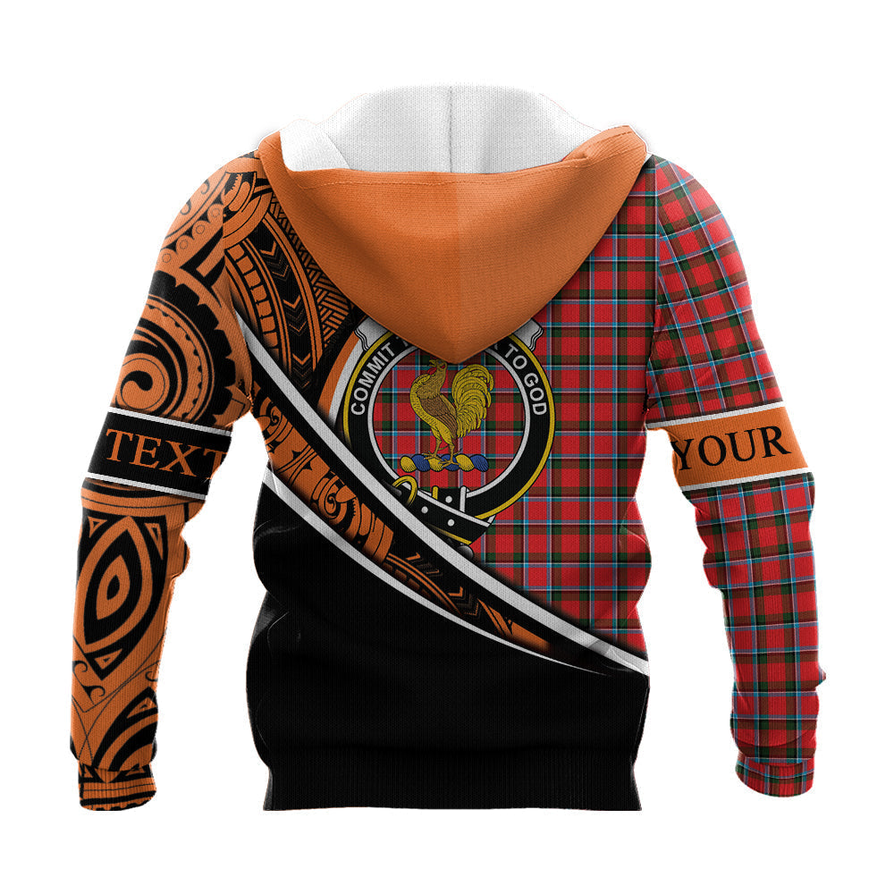 Printivon Sinclair Modern Knitted Hoodie Pattern Polynesian Custom Text
