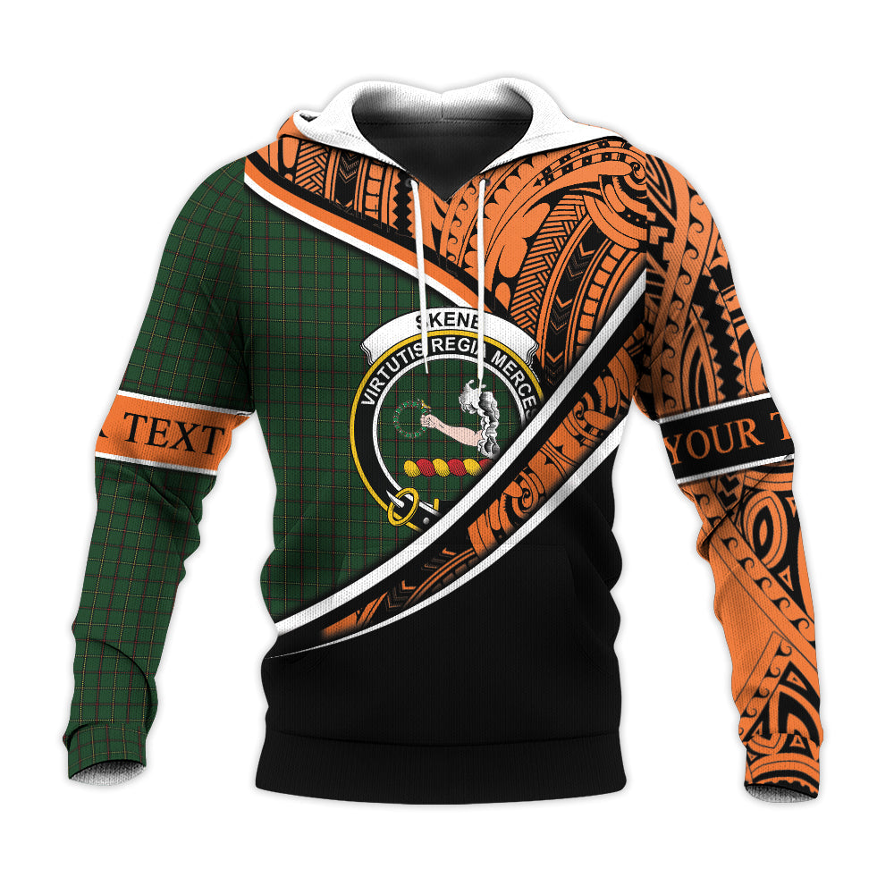 Printivon Skene Or Tribe Of Mar Knitted Hoodie Pattern Polynesian Custom Text