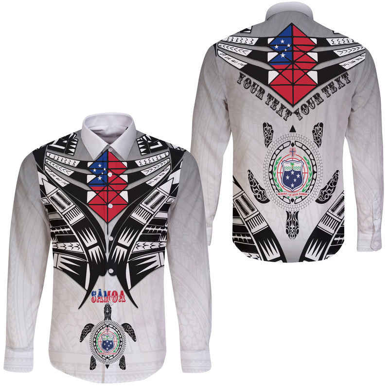 (Custom Personalised) Samoa Black Saturday Hawaii Long Sleeve Button Shirt Visual Arts