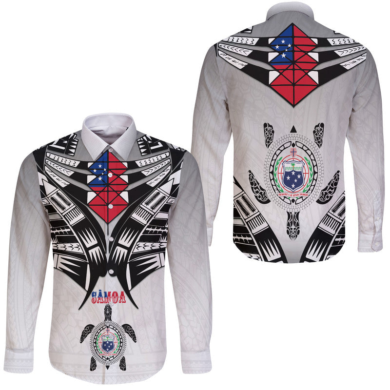 Samoa Black Saturday Hawaii Long Sleeve Button Shirt Visual Arts