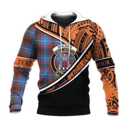 Printivon Spalding Knitted Hoodie Pattern Polynesian Custom Text