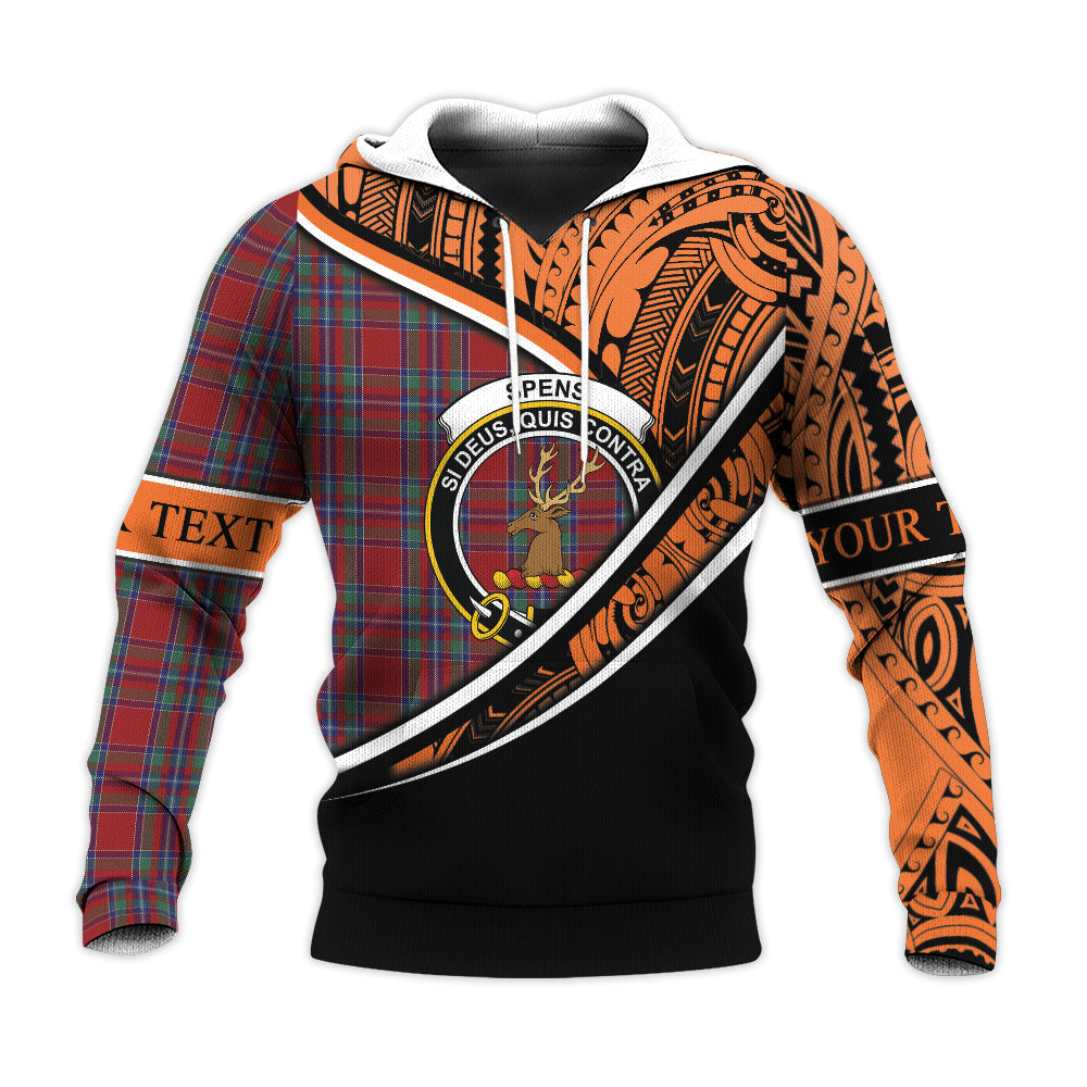 Printivon Spens Knitted Hoodie Pattern Polynesian Custom Text