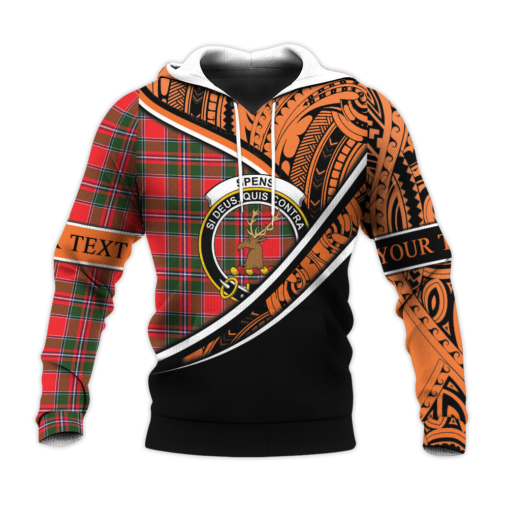 Printivon Spens Modern Knitted Hoodie Pattern Polynesian Custom Text