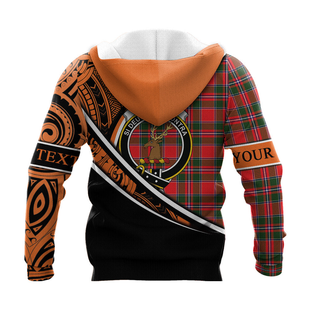 Printivon Spens Modern Knitted Hoodie Pattern Polynesian Custom Text