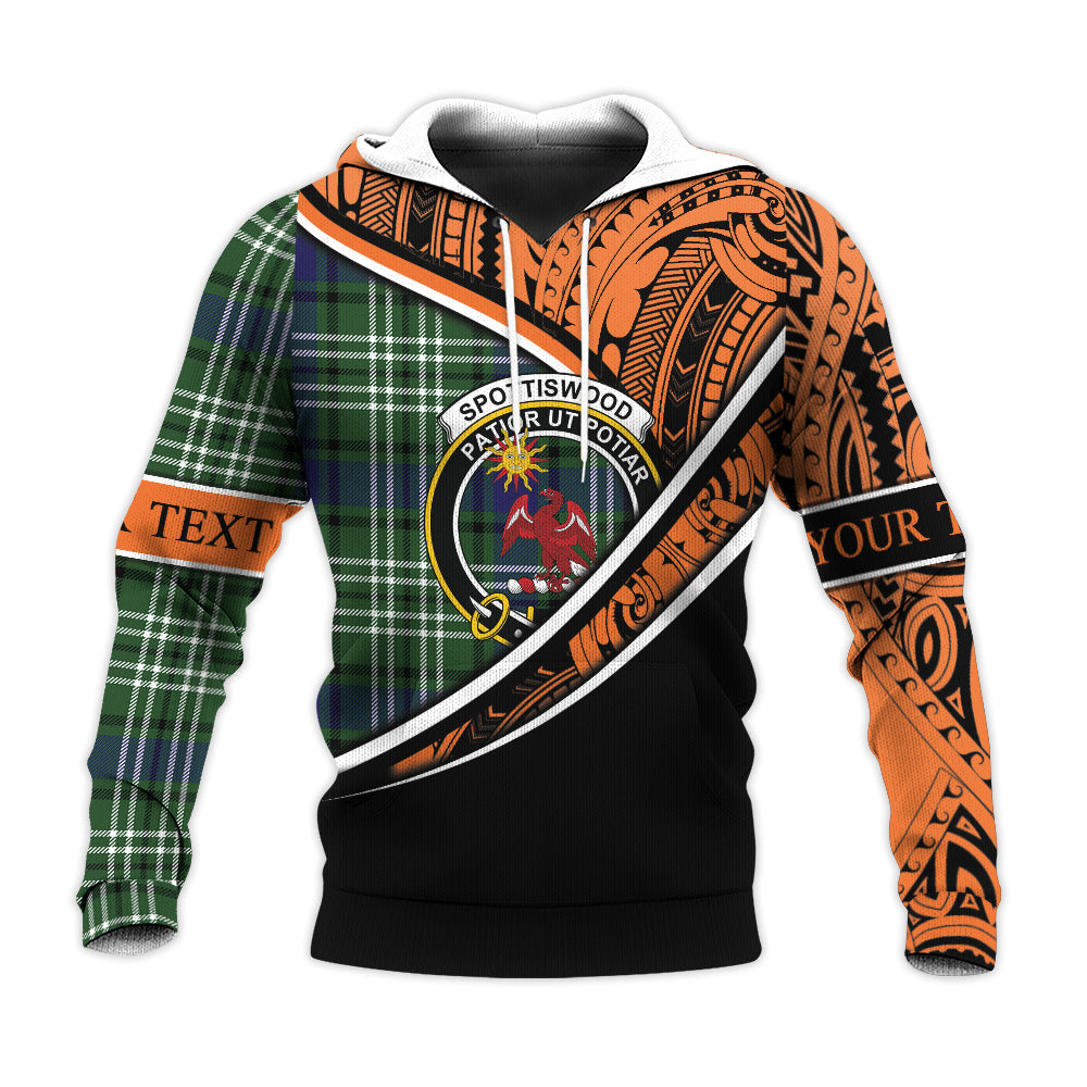 Printivon Spottiswood Knitted Hoodie Pattern Polynesian Custom Text