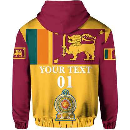 Custom Sri Lanka Zip Hoodie Flag Vibes