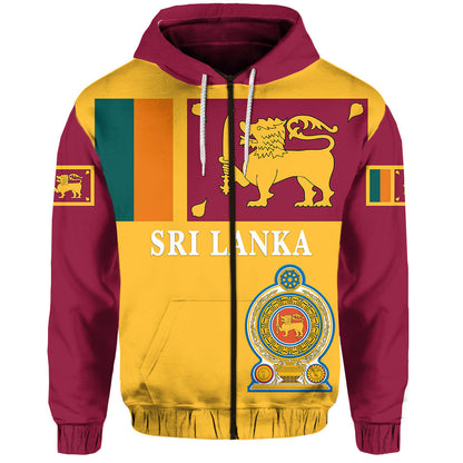 Sri Lanka Zip Hoodie Flag Vibes