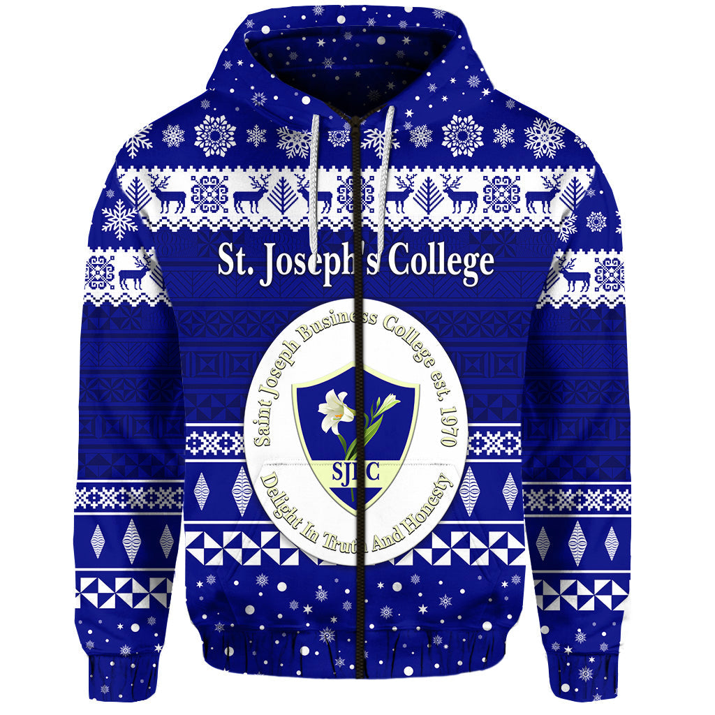 ( Personalised) St. Joseph's College Christmas Zip Hoodie Simple Style